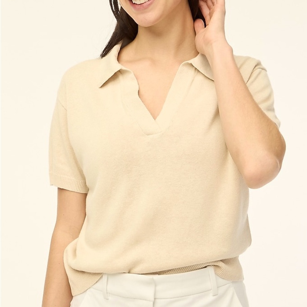 ASOS Design Women’s Oversized Classic Collared Knit Cotton V-Neck Blouse Size XS